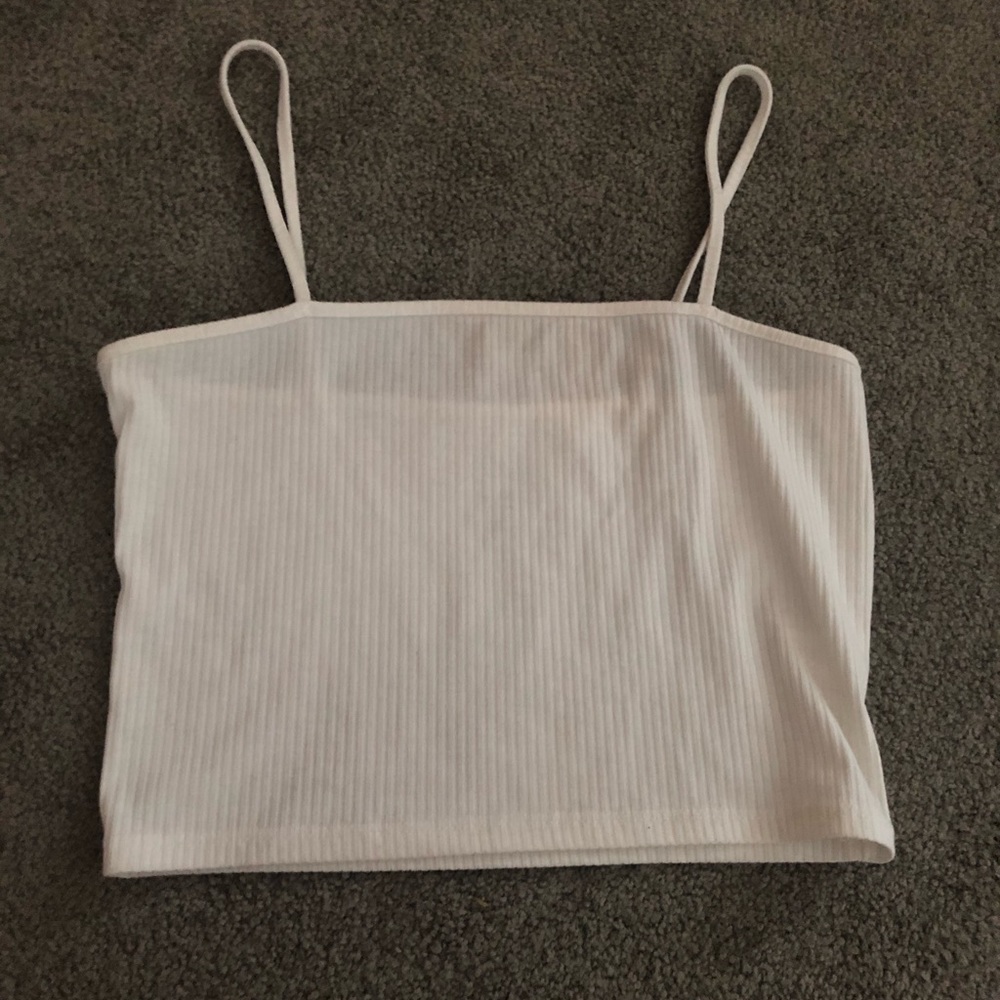 White cropped tank top